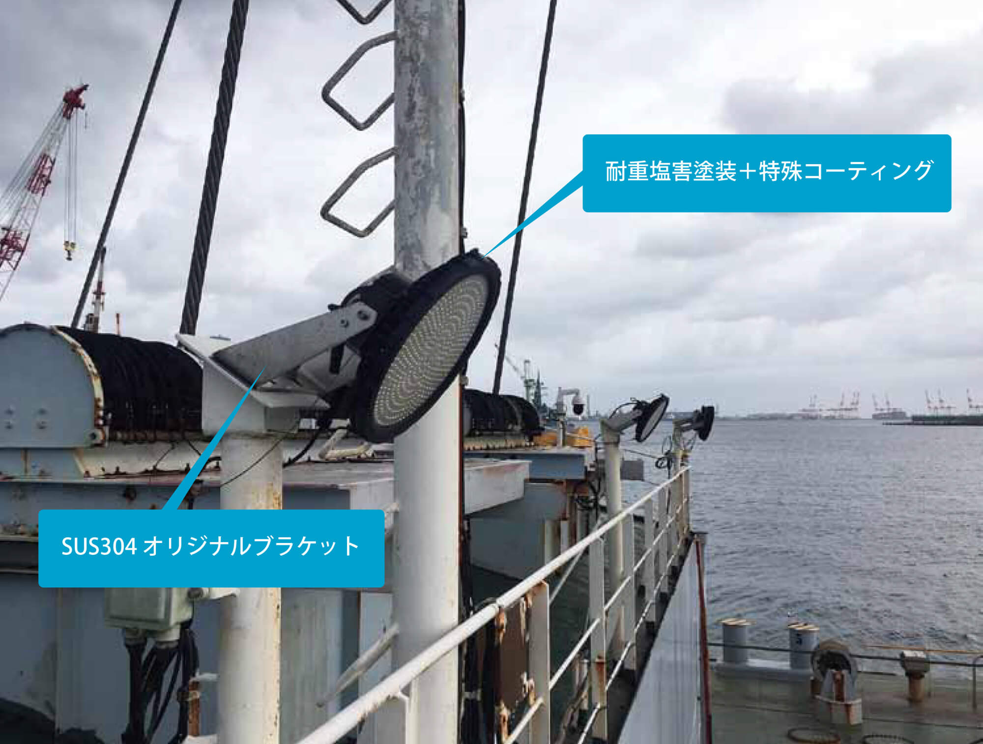 耐重塩害塗装+特殊コーティング、SUS304オリジナルブラケット